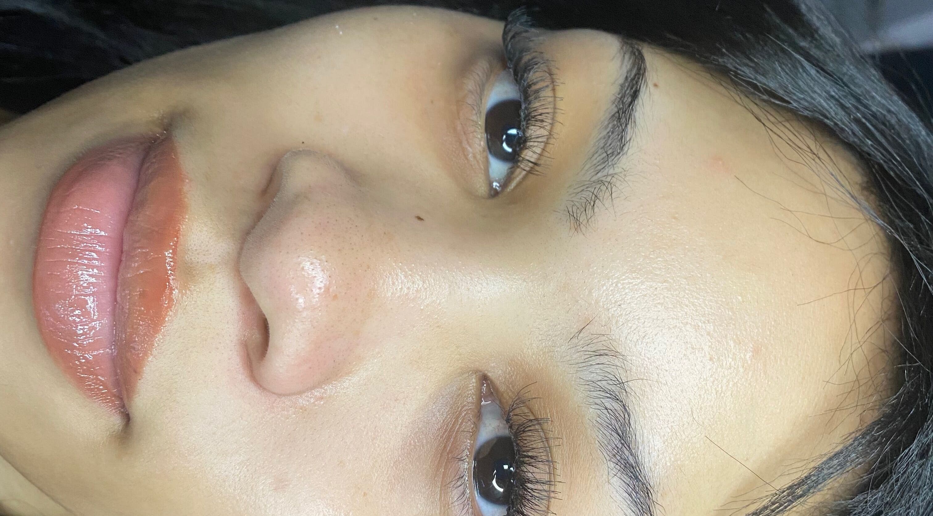 Close-up of eyelash extensions at Lash Sensation, Cape Town, Western Cape, ZA.