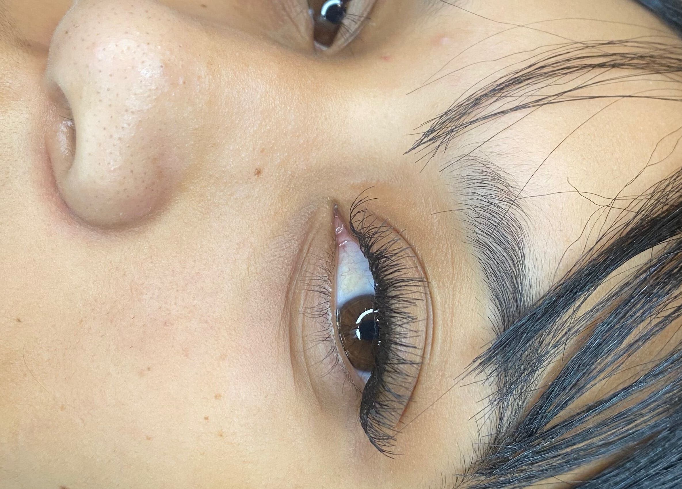 Close-up of styled eyelashes at Lash Sensation, Cape Town, Western Cape, ZA.