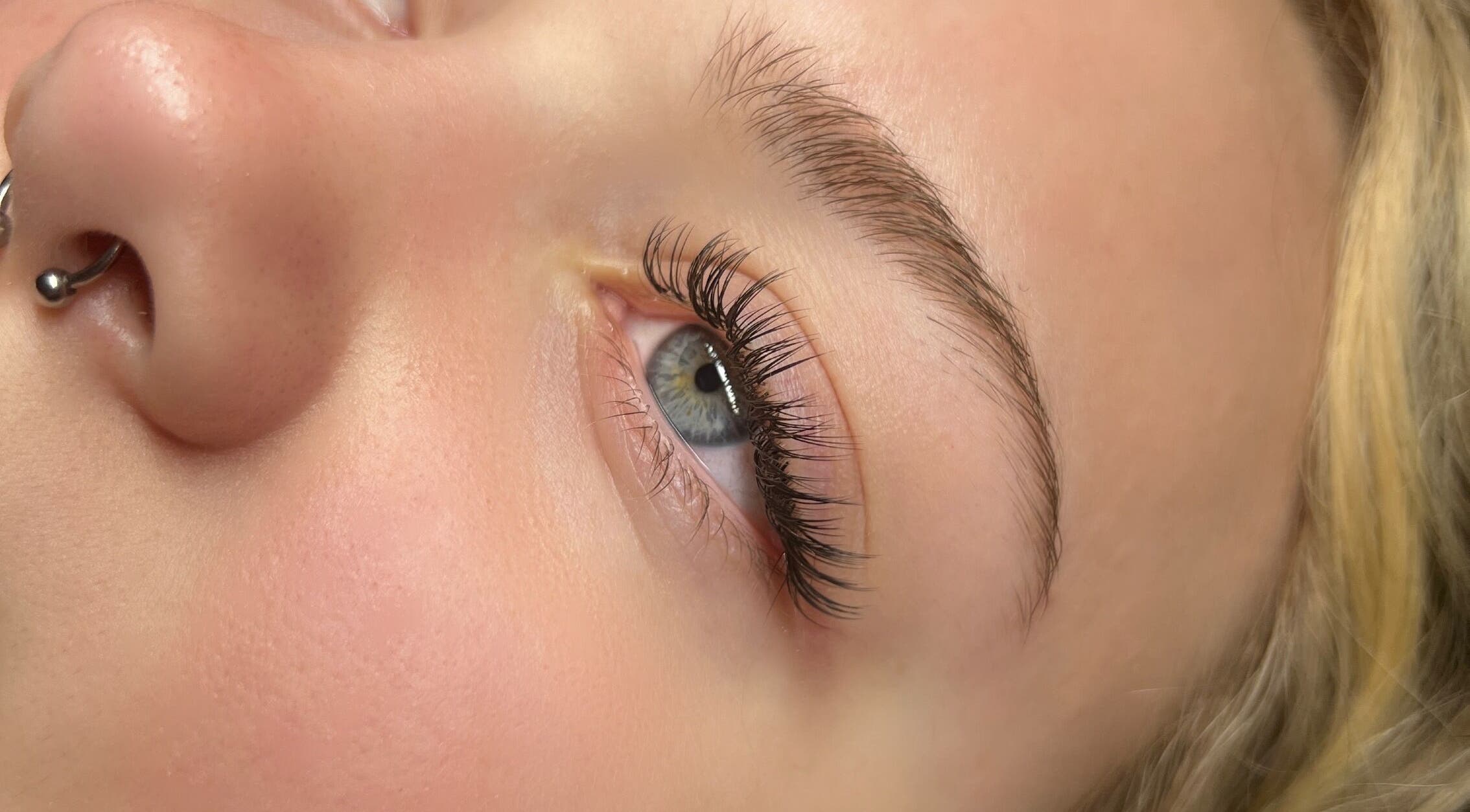 Close-up of styled lashes at Ashlee Rose Studio of Beauty, Melbourne, Victoria, AU.