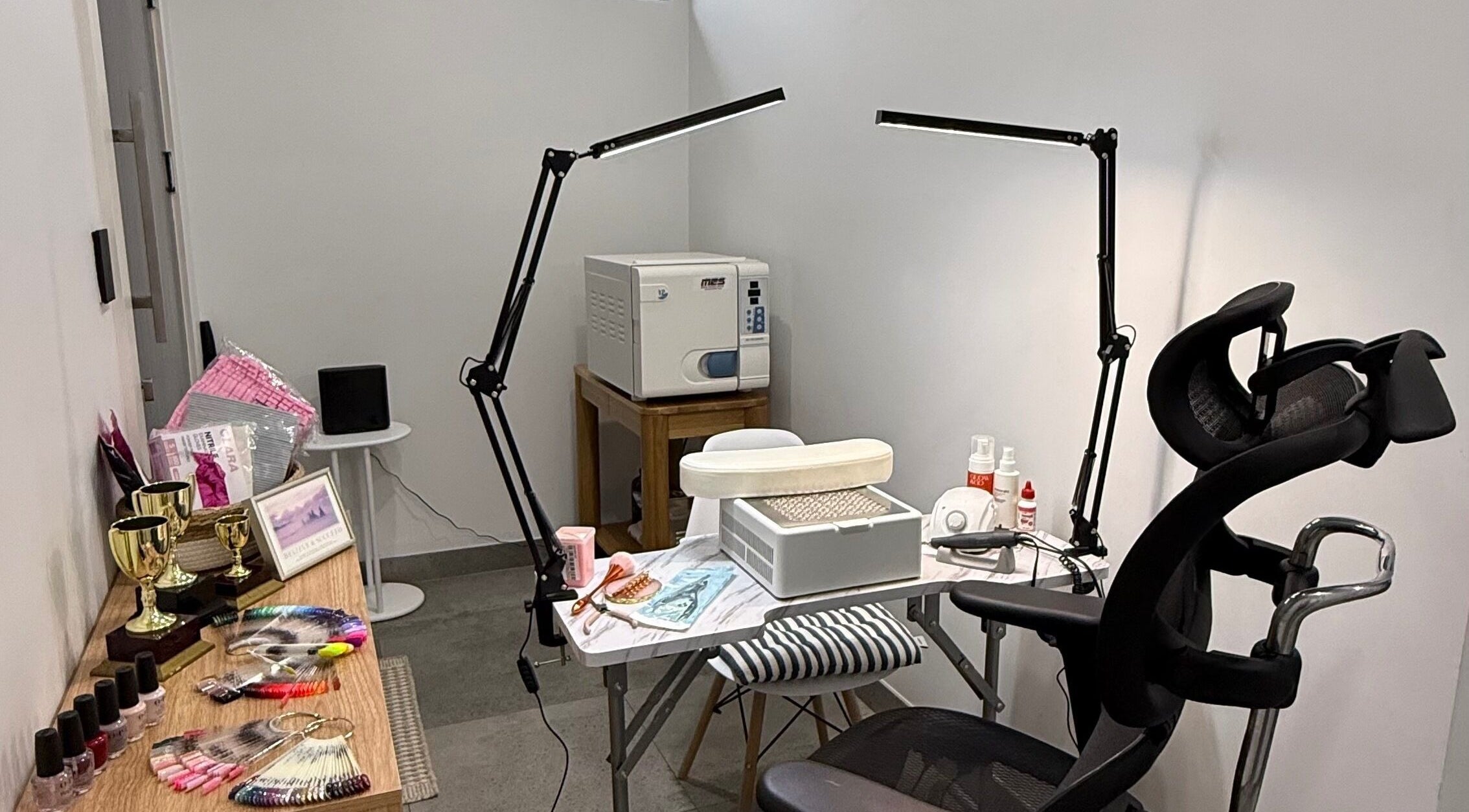 Modern nail salon setup at Amazing nails by Anna in Bexley, New South Wales, AU.