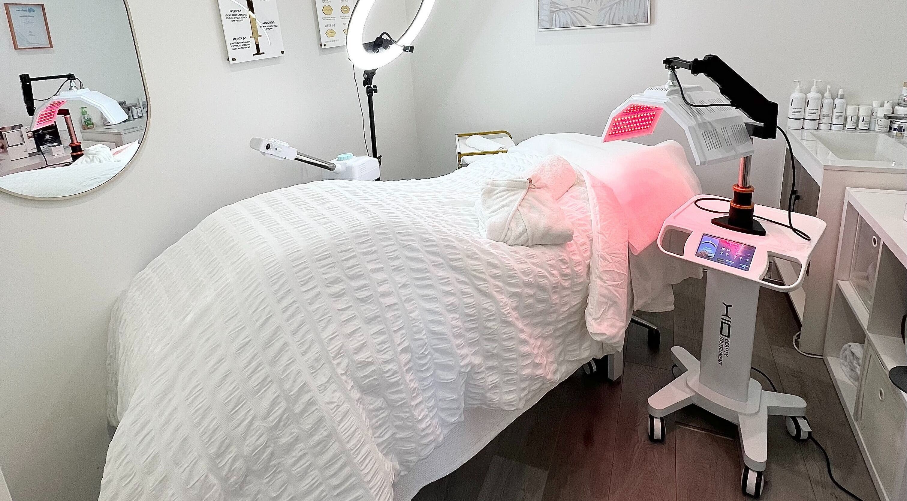 Cozy treatment room at Skin By Sofie, Waterloo, New South Wales, AU, featuring modern beauty equipment.