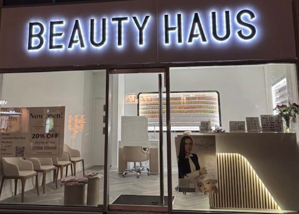 Beauté by s in Wilmslow, England, GB with illuminated sign and inviting interior.