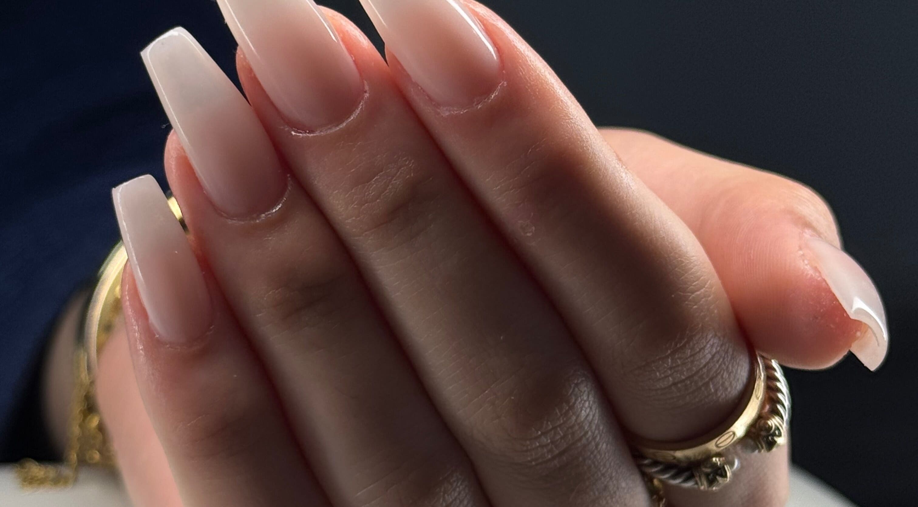 Elegant manicured nails in soft nude at nailsby_agnes, Glendale, California, US