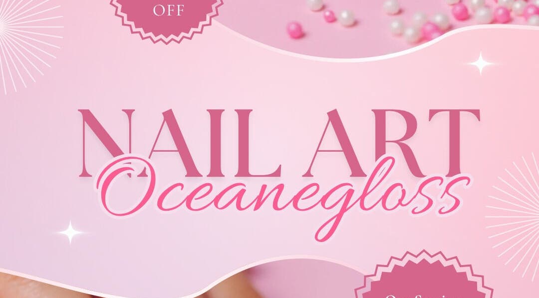Affiche d'art d'ongles Oceanegloss à Nice, Provence-alpes-côte D'azur, FR, avec design élégant rose.