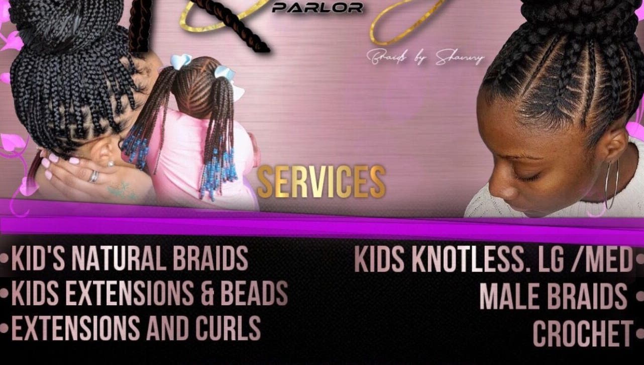 Braiding services at The Braiding Parlor, Nassau, New Providence, BS showcasing various styles.