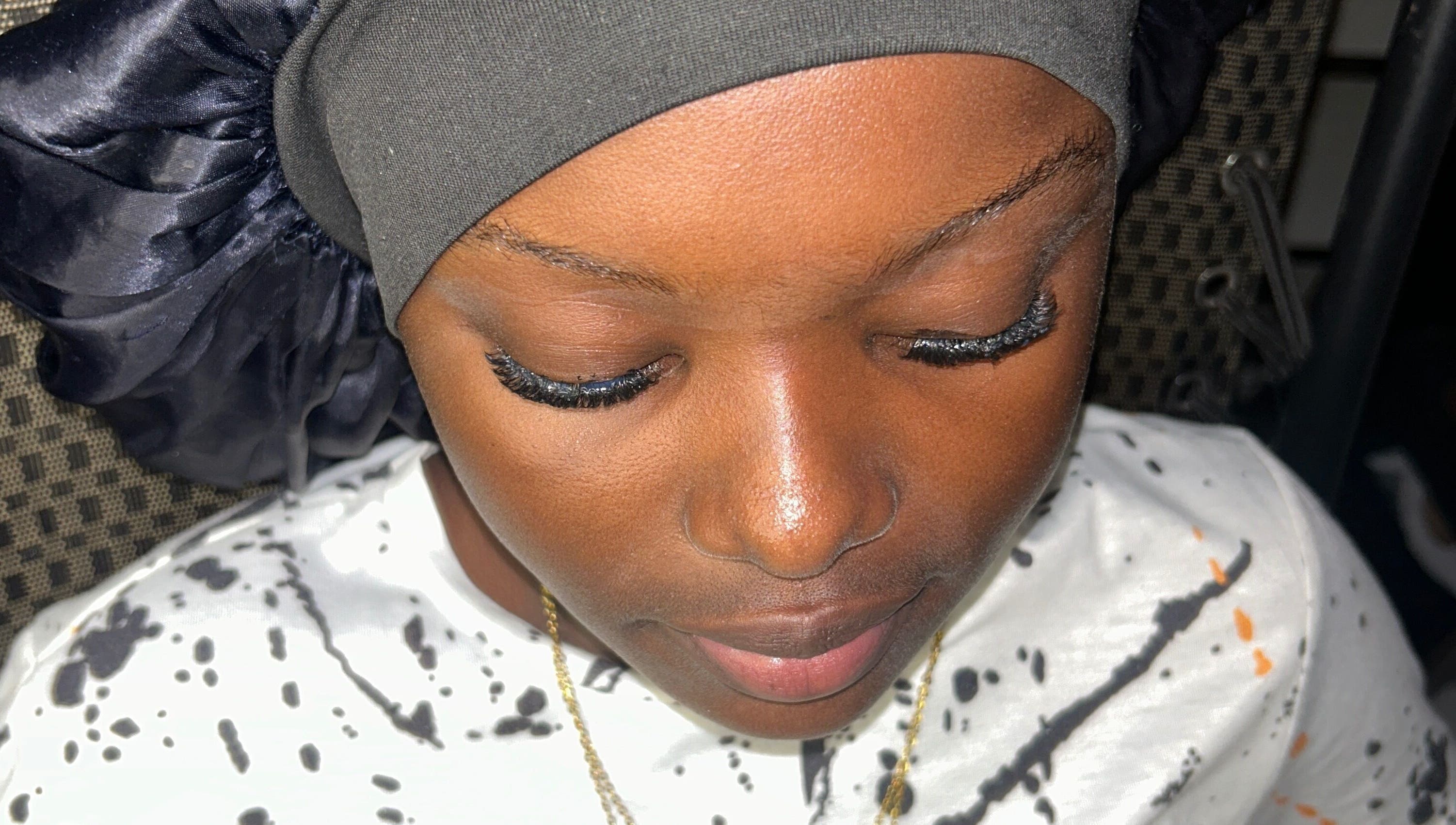 Close-up of styled eyelashes at Trendsetters never die in Georgetown, Demerara-mahaica, GY.