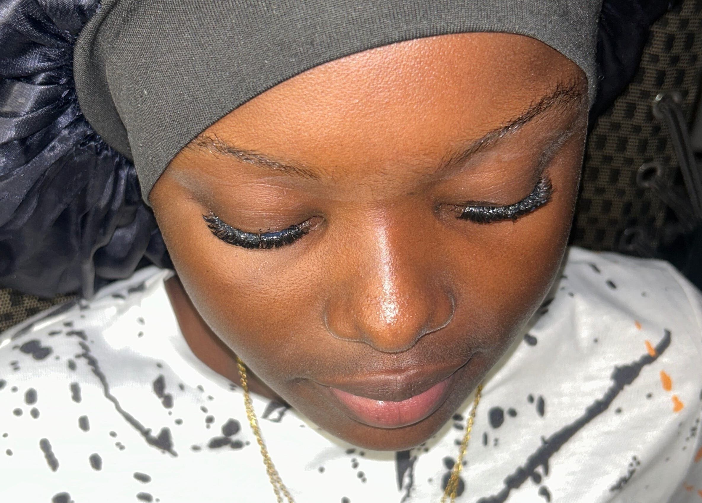 Close-up of styled eyelashes at Trendsetters never die in Georgetown, Demerara-mahaica, GY.