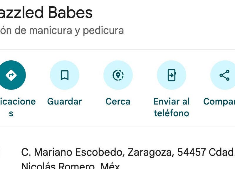 Vista del salón Dazzled Babes en C. Nicolás Romero, Estado De México, MX para servicios de manicura y pedicura.