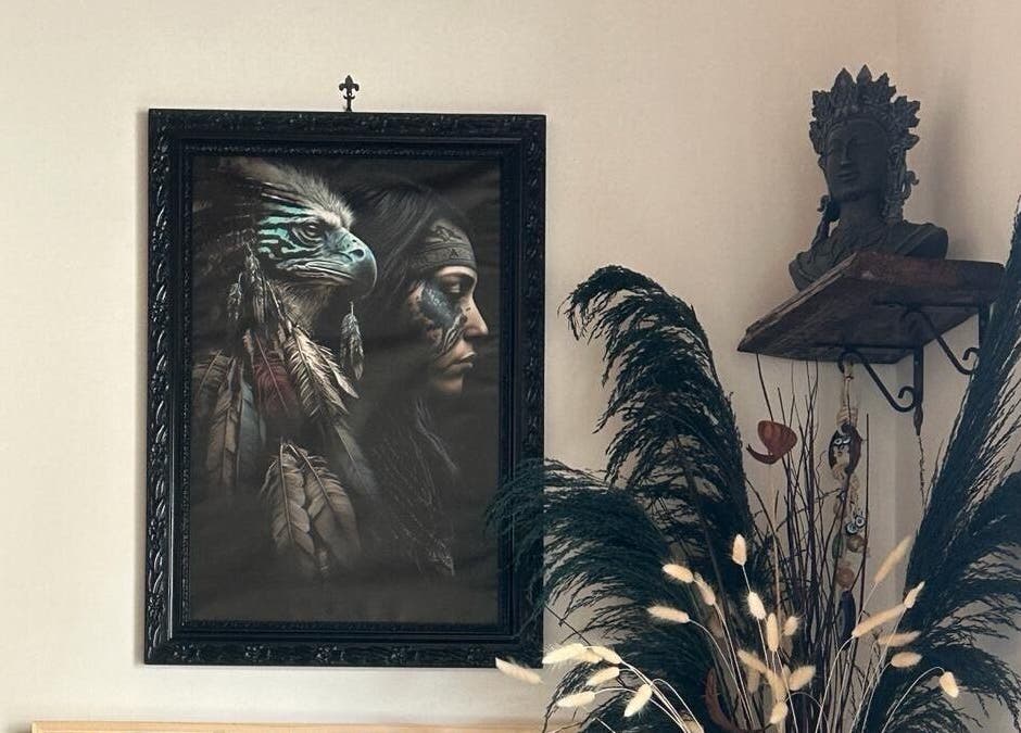 Decorazione murale etnica con piante presso No fear tattoo shop, Pozzuoli, Campania, IT.