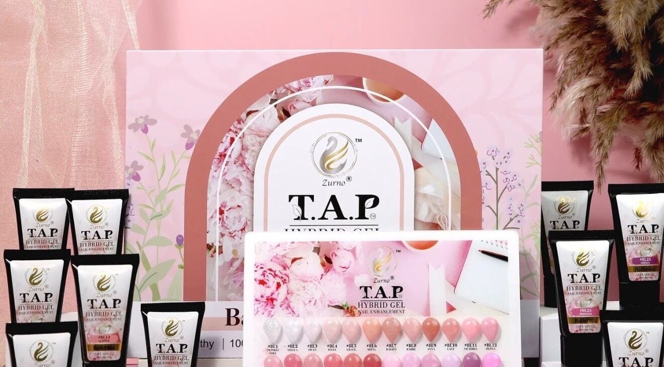 T.A.P. Hybrid Gel selection at Da Vi Nails, San Antonio, Texas, US showcases vibrant nail colors and quality products.