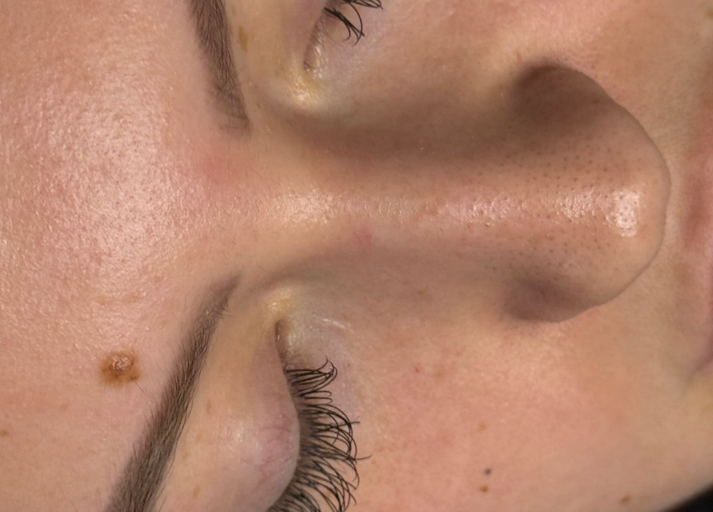 Close-up of elegant lashes at MPLashes, Southport, England, GB, showcasing smooth skin texture.