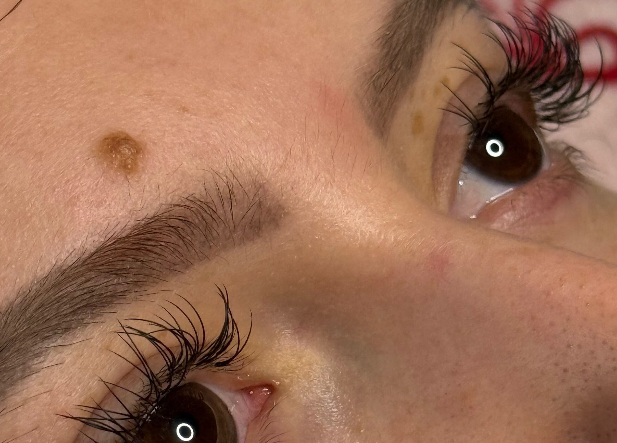 Close-up of expertly styled lashes at MPLashes in Southport, England, GB.