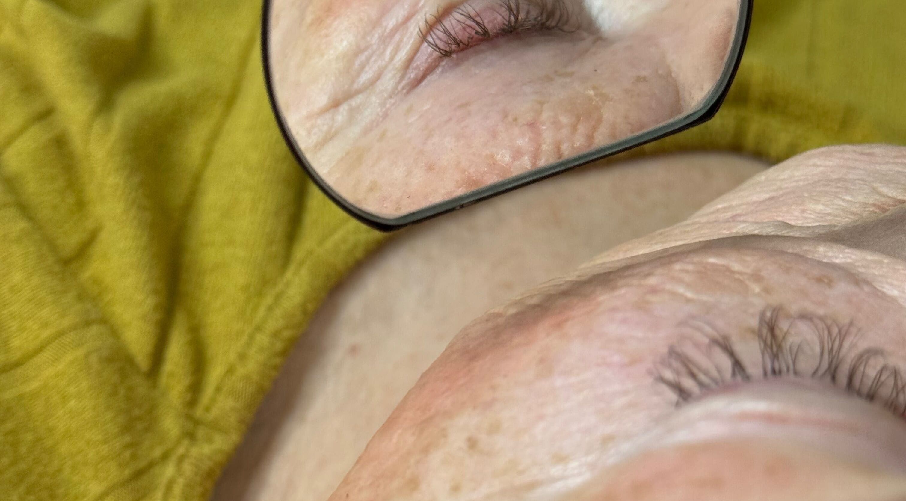 Close-up of eyelash treatment at MPLashes, Southport, England, GB, reflecting precision and care.