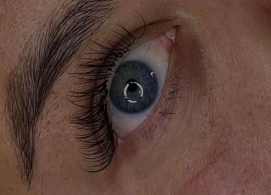 Close-up of enhanced lashes at Fourah Cosmetics, Shifnal, England, GB, highlighting expert beauty care.