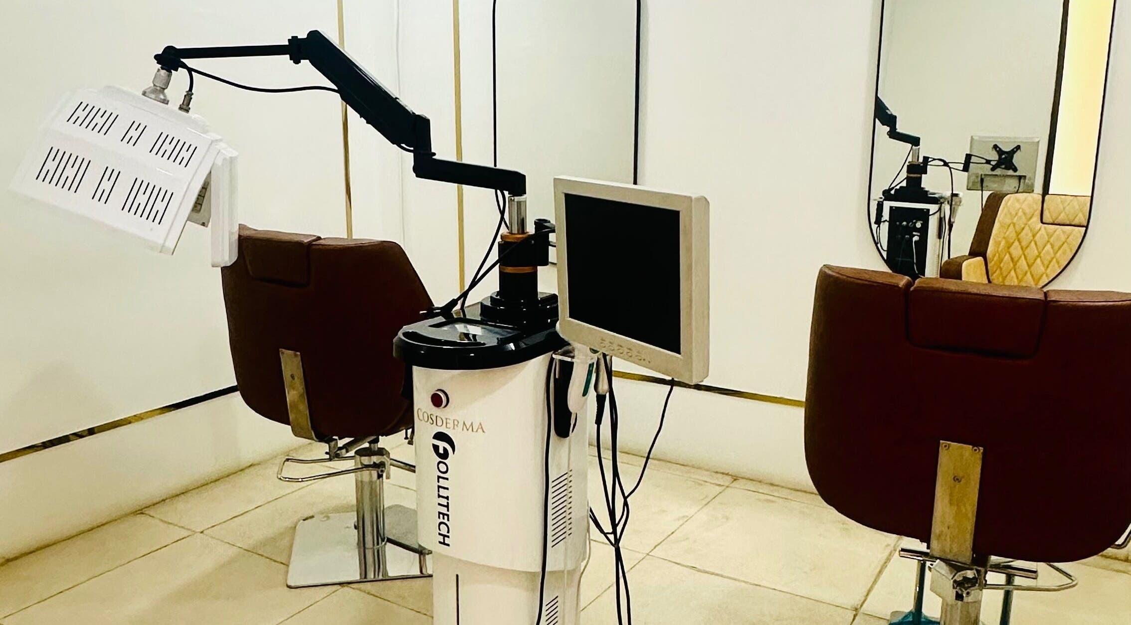 Dermatology treatment setup at Dr.Akhilas Aesthetics, Hyderabad, Telangana, IN, showcasing cutting-edge technology.