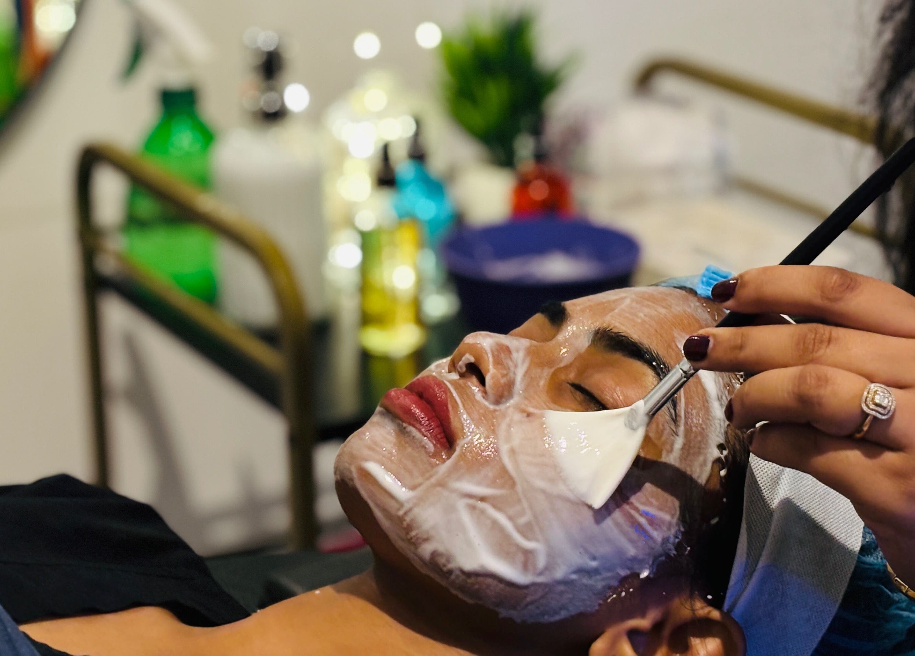 Facial treatment at Dr.Akhilas Aesthetics, Hyderabad, Telangana, IN, showcasing relaxation and skincare.