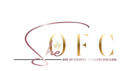 Sheofc logo met kroonontwerp belichaamt schoonheidszorg, Paramaribo, Paramaribo, SR.