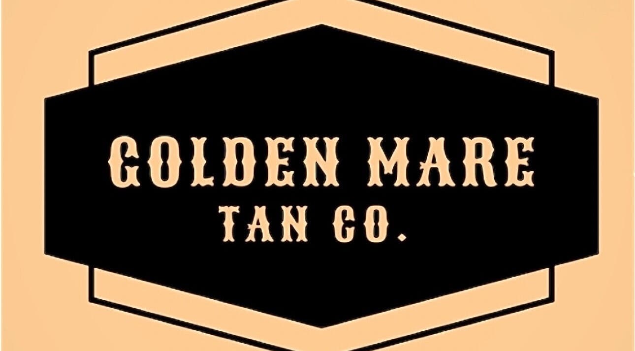 Golden Mare Tan Co. logo in Shawnee, Oklahoma, US, featuring bold text on a stylish background.