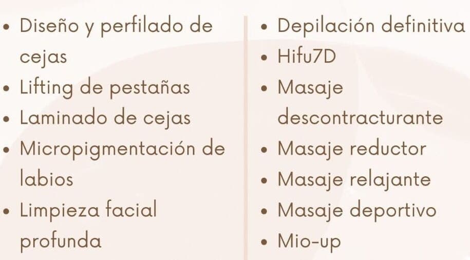 Lista de servicios de belleza en Day Sosa Estética, Sarandí, Provincia De Buenos Aires, AR.