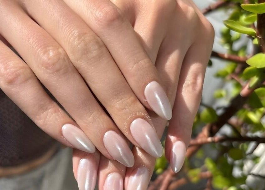 Elegant glossy nails at Glow Nail Studio, Cape Town, Western Cape, ZA, showcasing refined nail artistry.