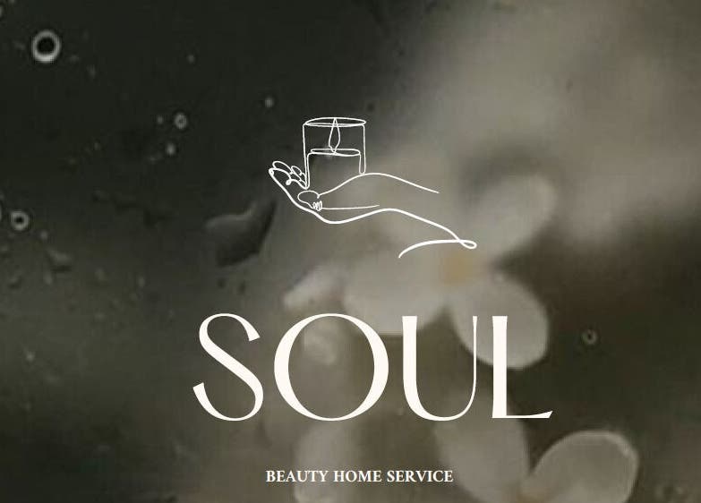 شعار Soul Spa Home Services في الظهران، المنطقة الشرقية، SA، مع يد تمسك بشمعة مضيئة.
