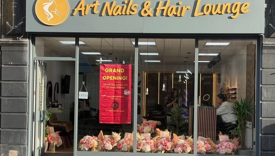 Front view of Art Nails&Hair Lounge in Brighton And Hove, England, GB showcasing elegant interior.