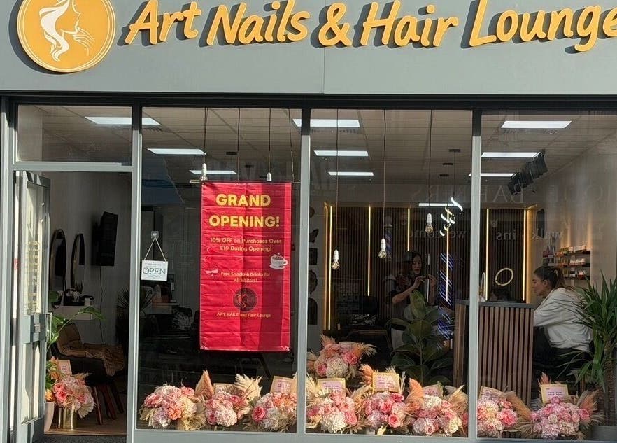 Front view of Art Nails&Hair Lounge in Brighton And Hove, England, GB showcasing elegant interior.