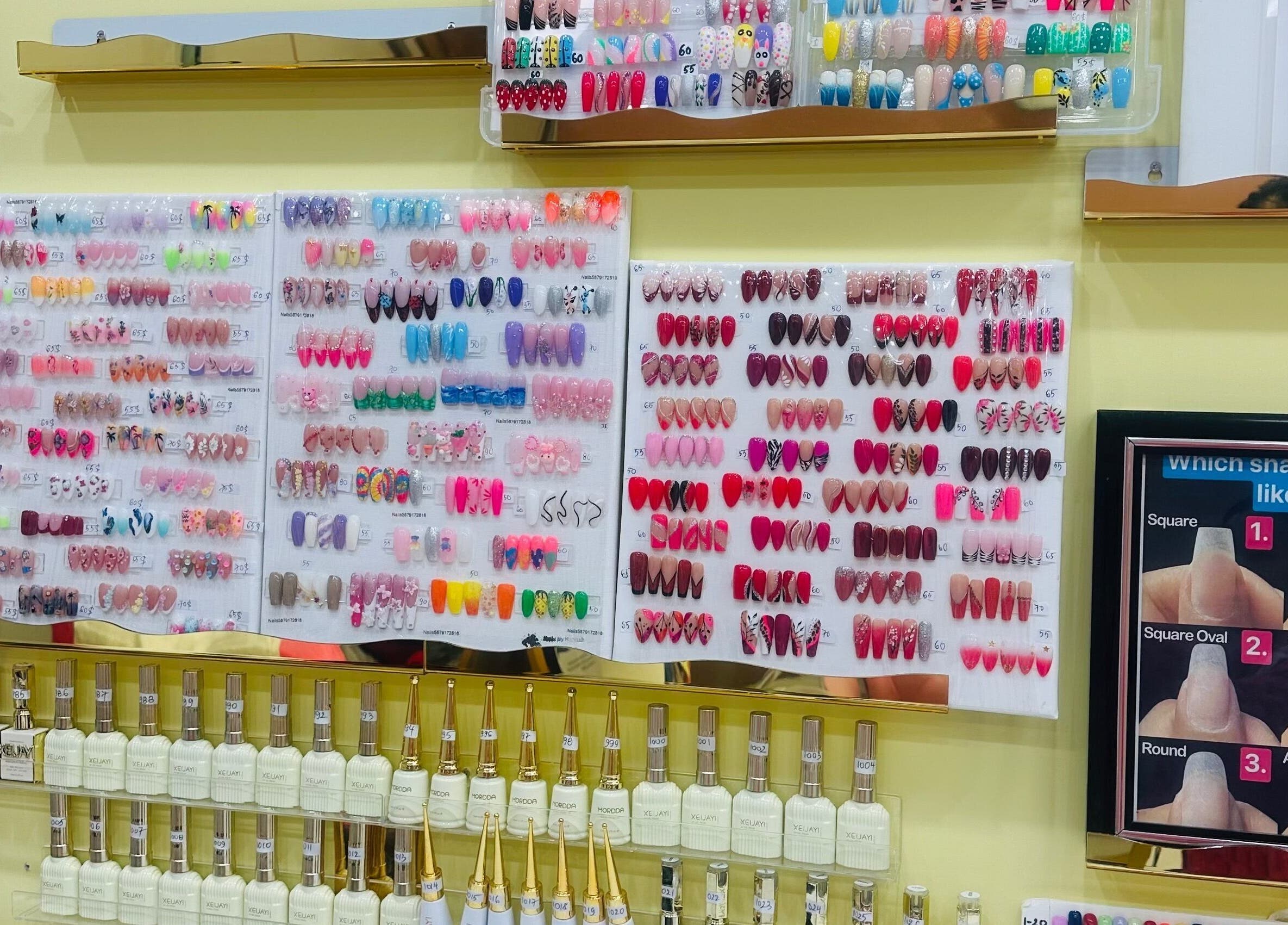 Variety of nail designs and colors at Nails By Hannah Le, Calgary, Alberta, CA. Showcasing styles and polish options.