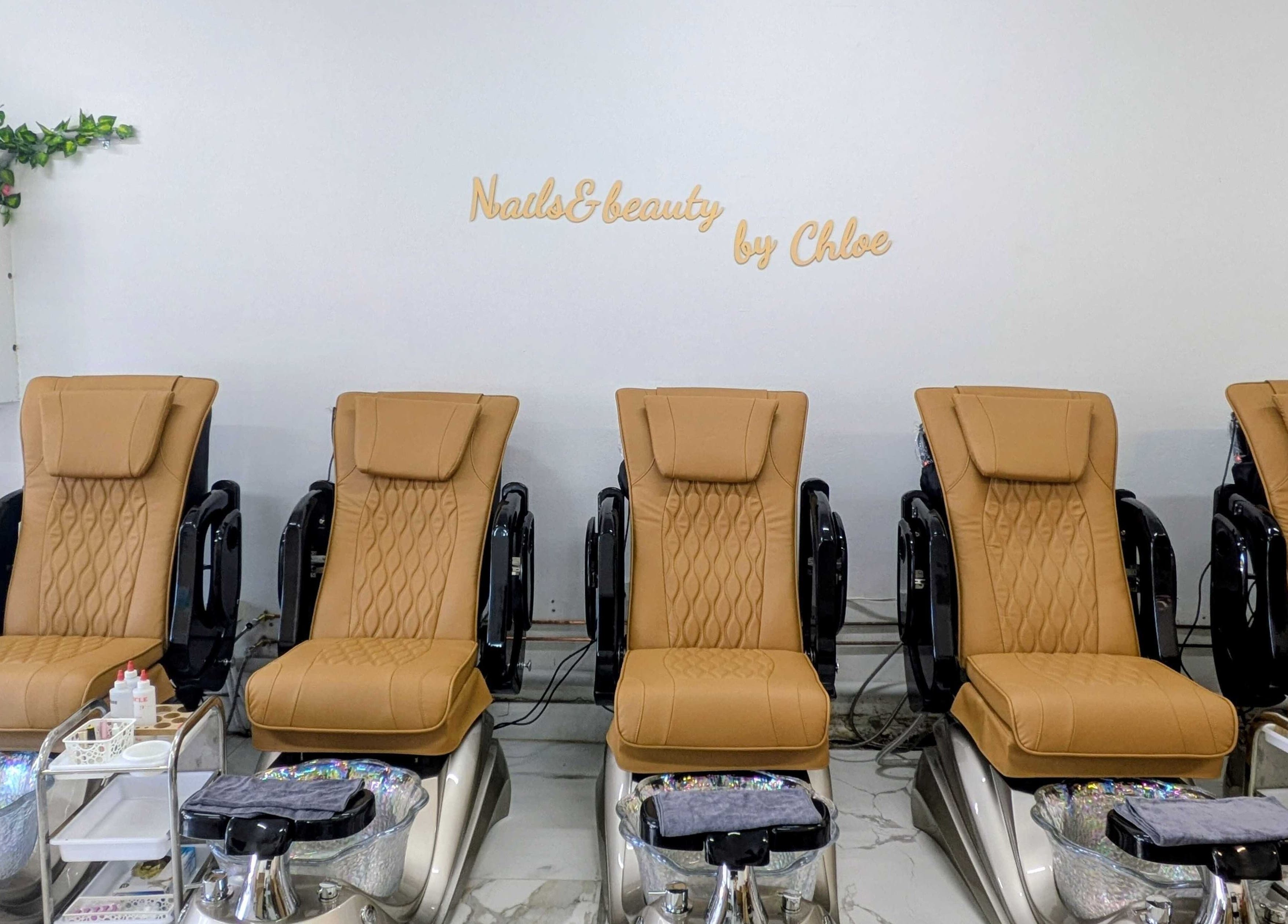 Luxurious pedicure chairs at Nails & Beauty By Chloe, Merrylands, New South Wales, AU. Relax and unwind in style.
