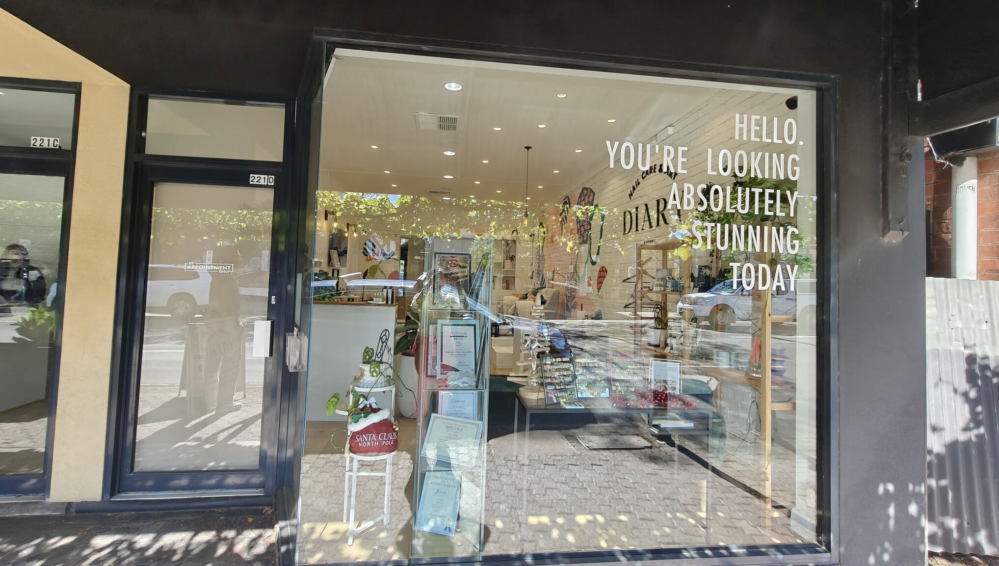 Front of Asali Skin and Wellness in Malvern, South Australia, AU, showcasing elegant interior and welcoming message.