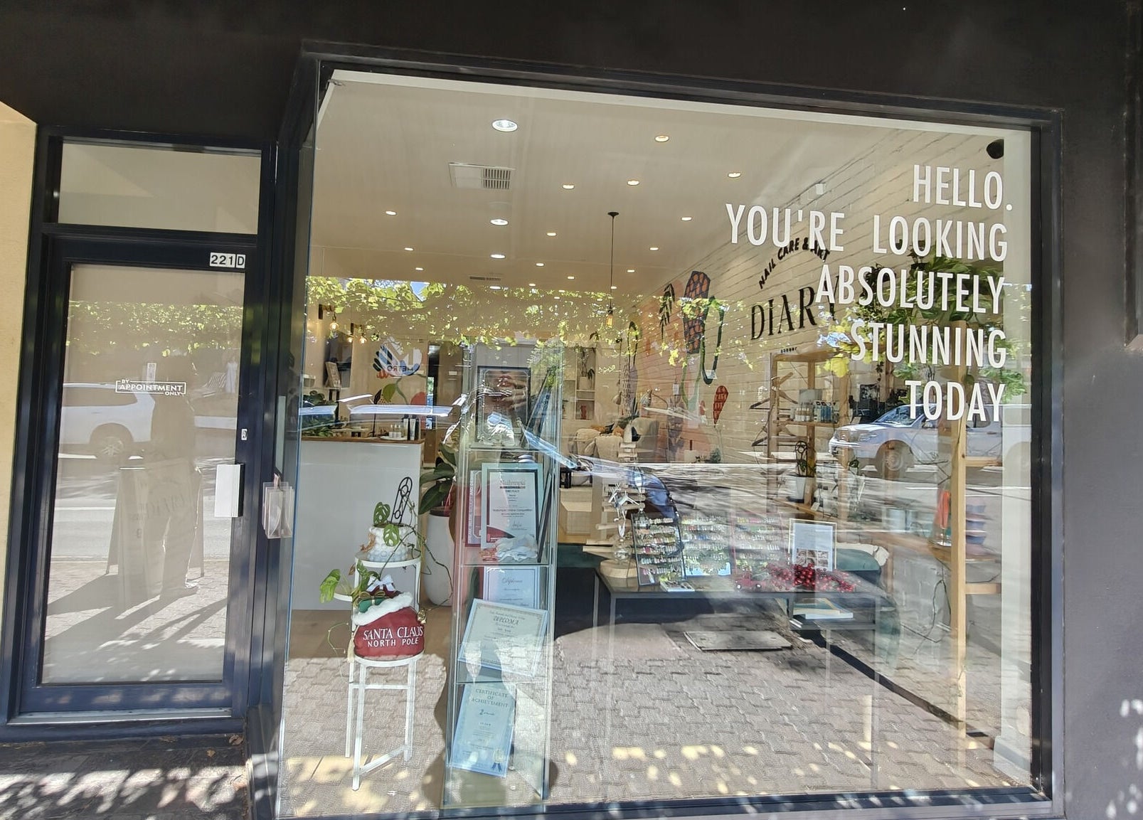 Front of Asali Skin and Wellness in Malvern, South Australia, AU, showcasing elegant interior and welcoming message.