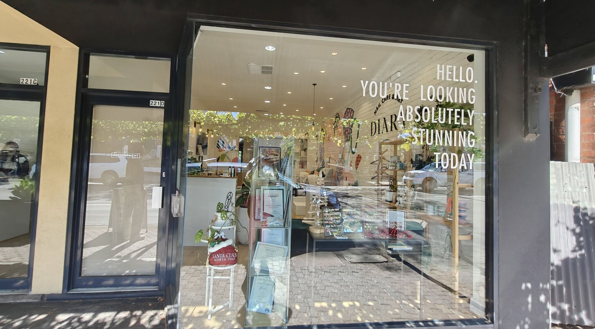 Front of Asali Skin and Wellness in Malvern, South Australia, AU, showcasing elegant interior and welcoming message.