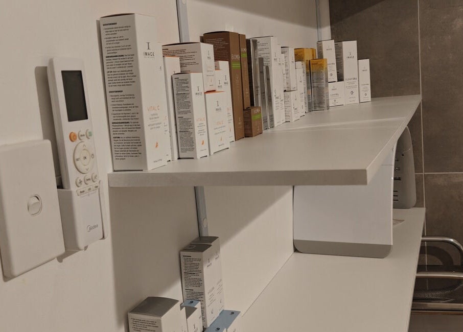 Skincare products on shelves at Asali Skin and Wellness, Malvern, South Australia, AU showcasing diverse beauty items.