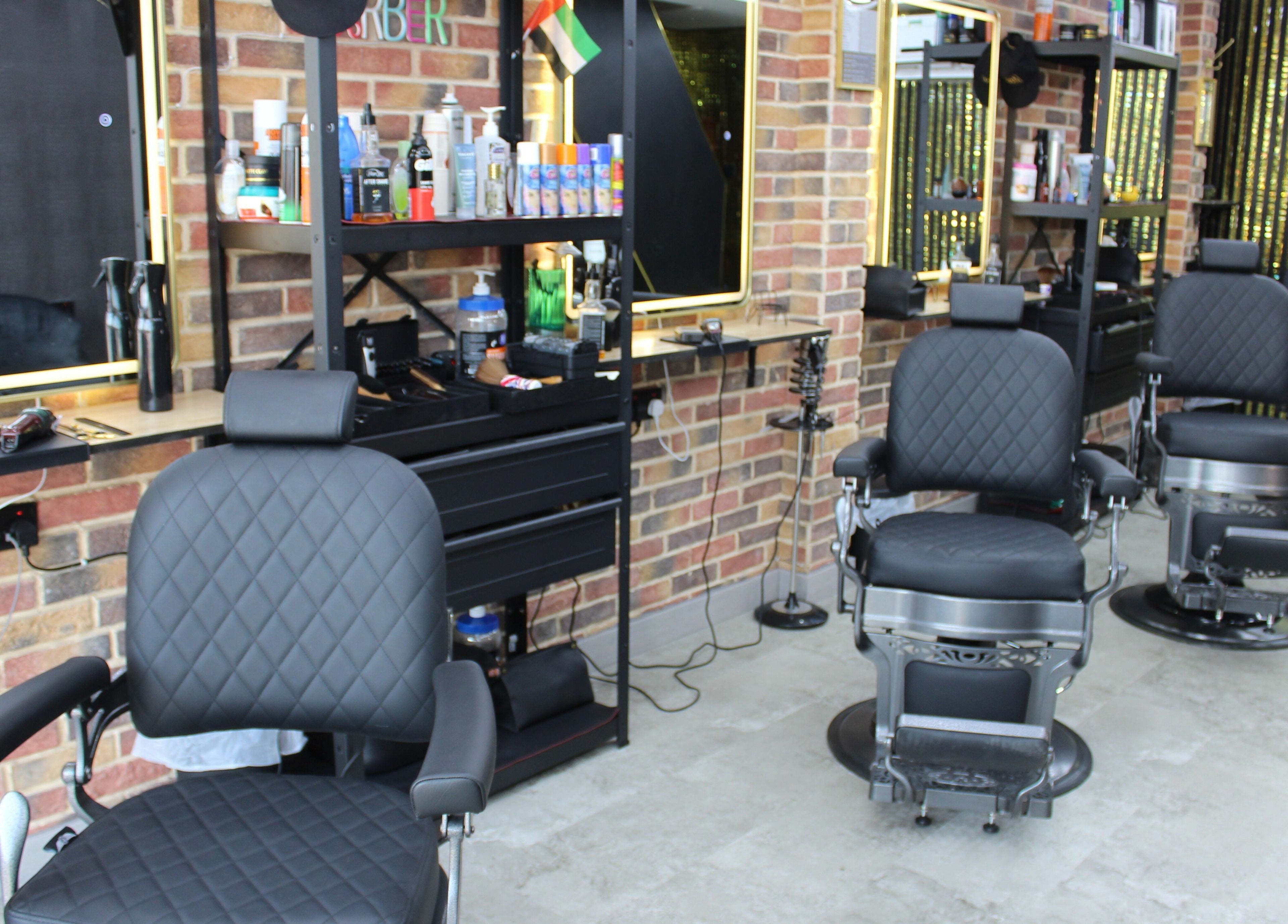 Modern barber chairs at Best Cuts Gents Salon in Dubai, Dubai, AE showcasing a sleek, comfortable setup.