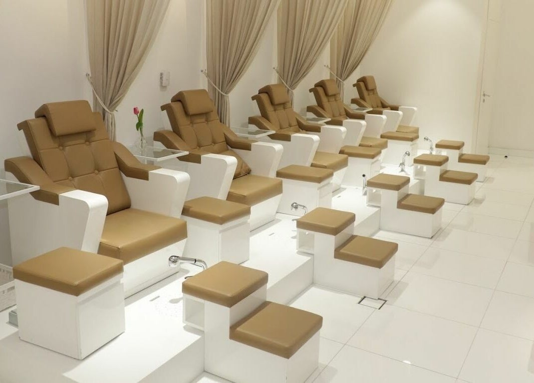 Comfortable pedicure chairs at Physiomins Beauty Lounge Al Forsan Branch, Abu Dhabi, Abu Dhabi, AE.