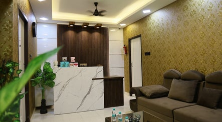 Reception area at Blue Lounge Spa Kolathur, an inviting and luxurious space in Chennai, Tamil Nadu, IN.