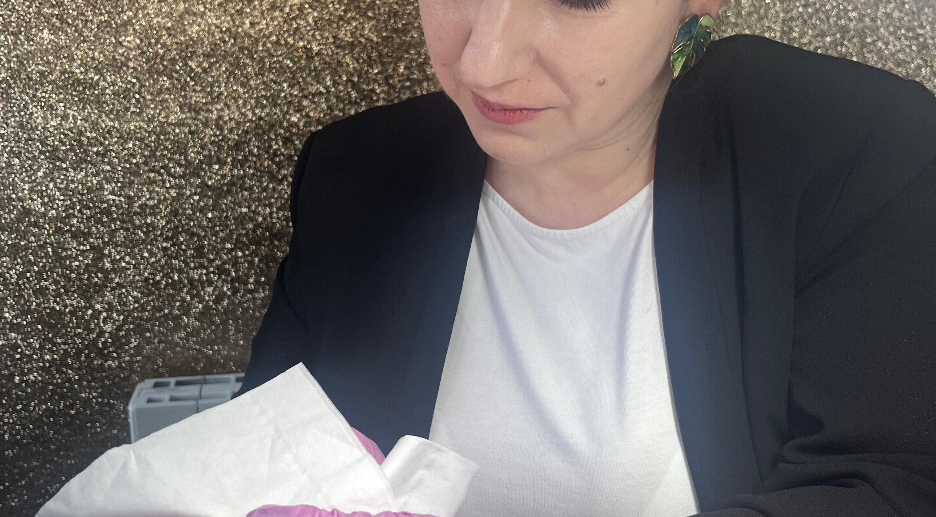 Expert nail technician performing manicure at Archnailgel in Swindon, England, GB.