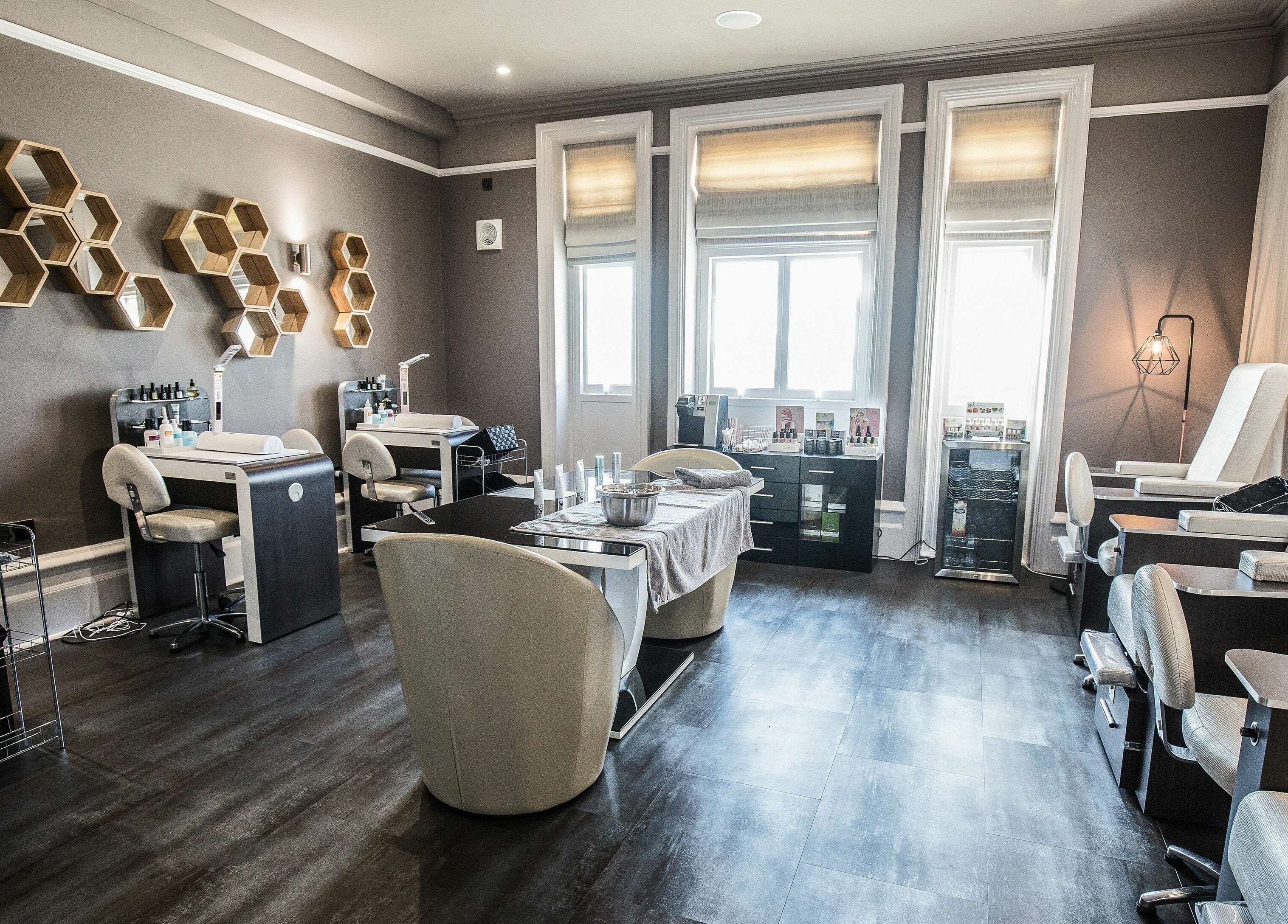 Luxurious interior of Beautyh - Hoburne Bashley spa in New Milton, England, GB, showcasing modern elegance.