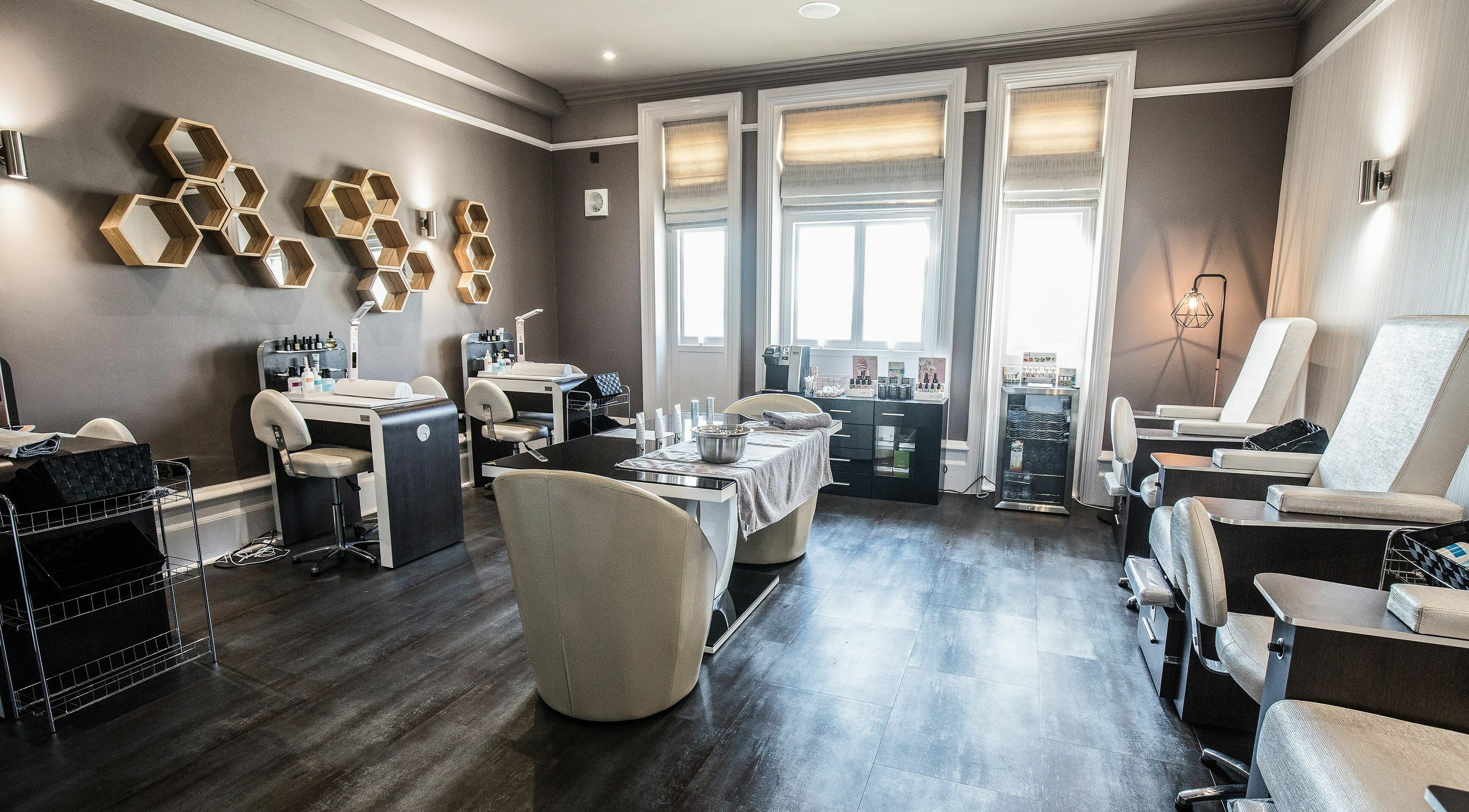 Luxurious interior of Beautyh - Hoburne Bashley spa in New Milton, England, GB, showcasing modern elegance.