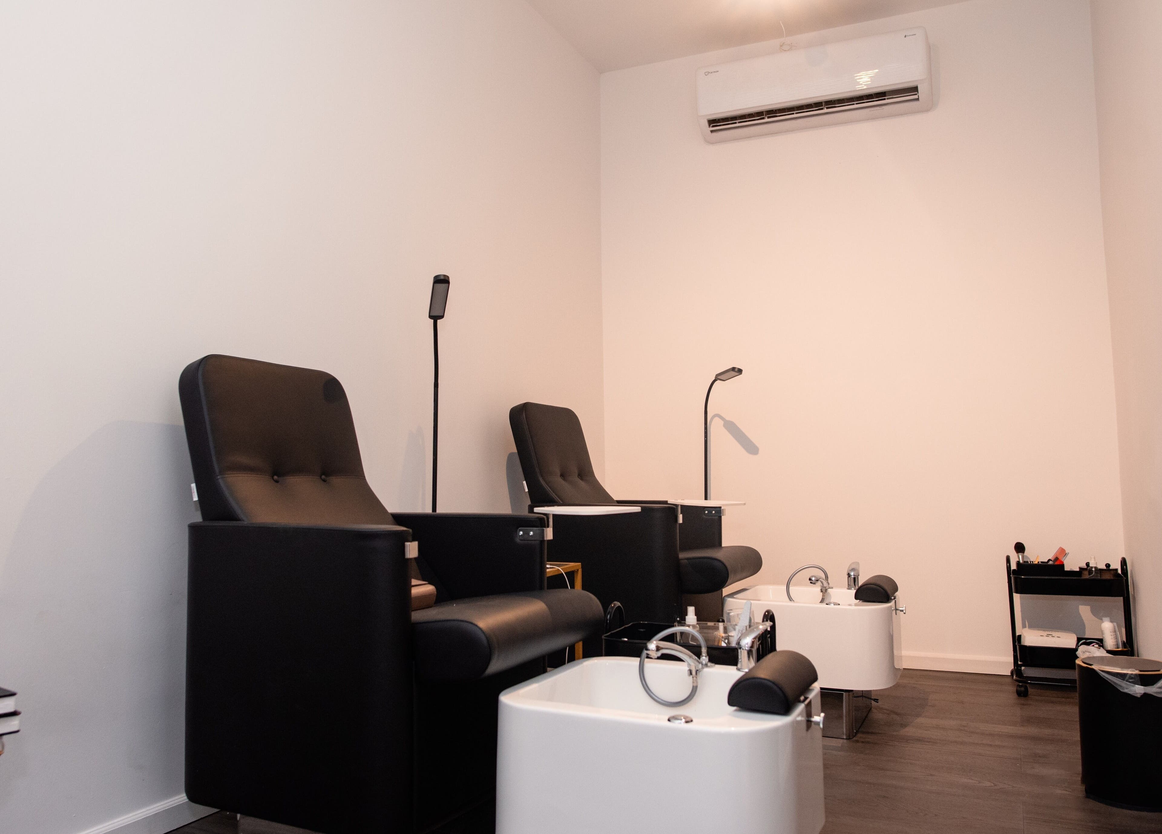 Elegant pedicure chairs at Delete Beauty Lounge, Paramaribo, Paramaribo, SR for ultimate comfort.