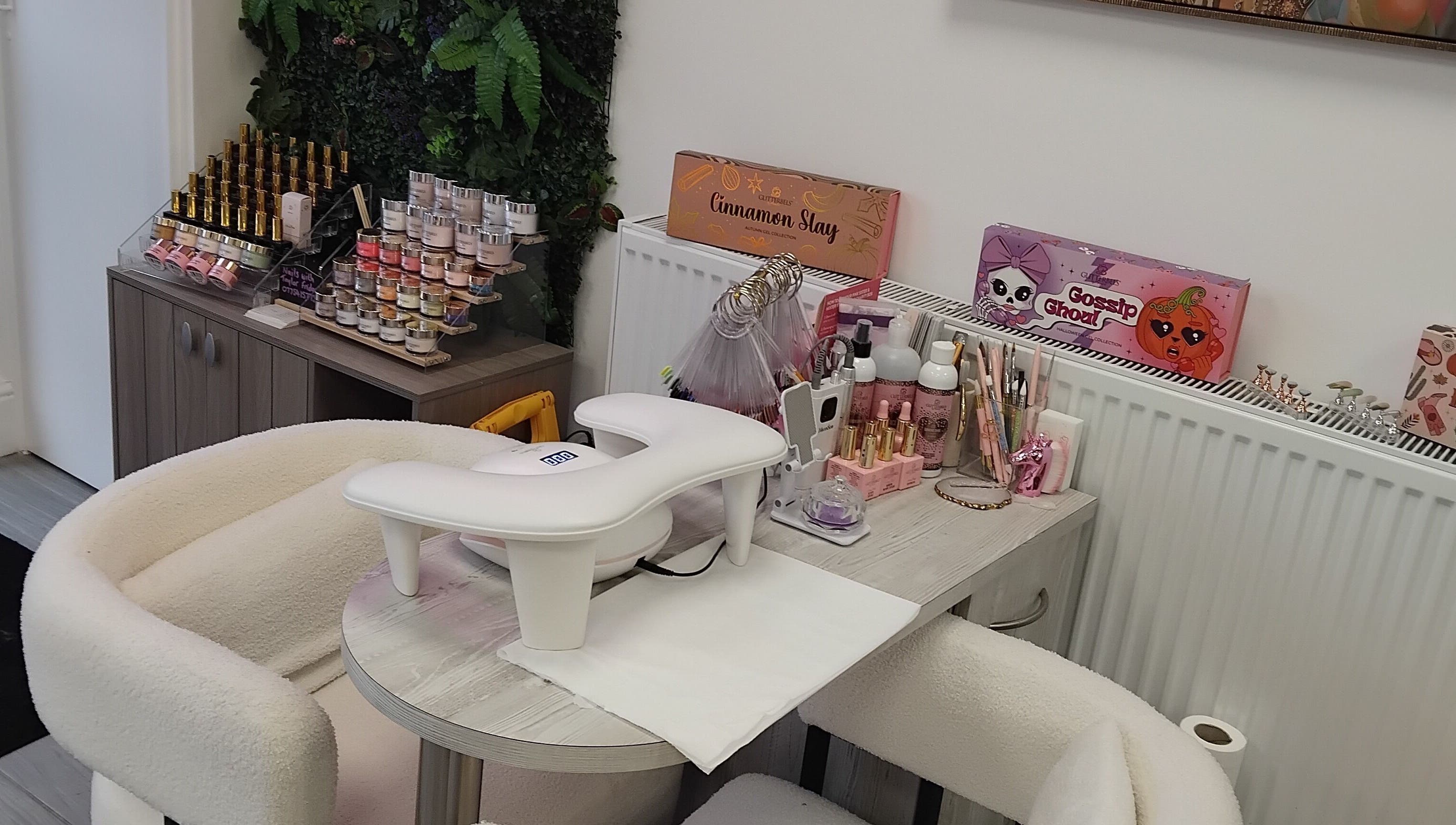 Nail setup with manicure tools at Nails by Tay in Newcastle-under-lyme, England, GB.