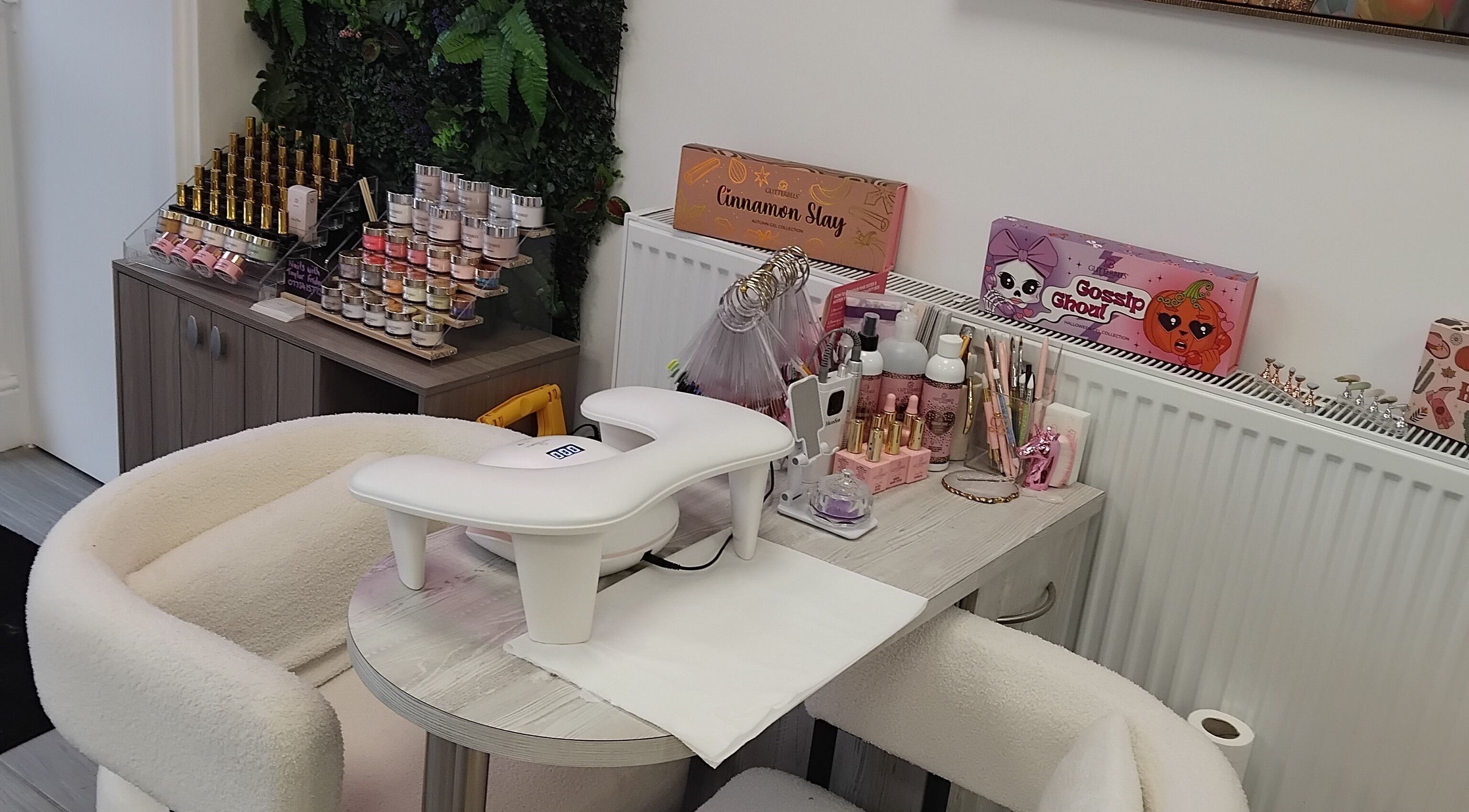Nail setup with manicure tools at Nails by Tay in Newcastle-under-lyme, England, GB.