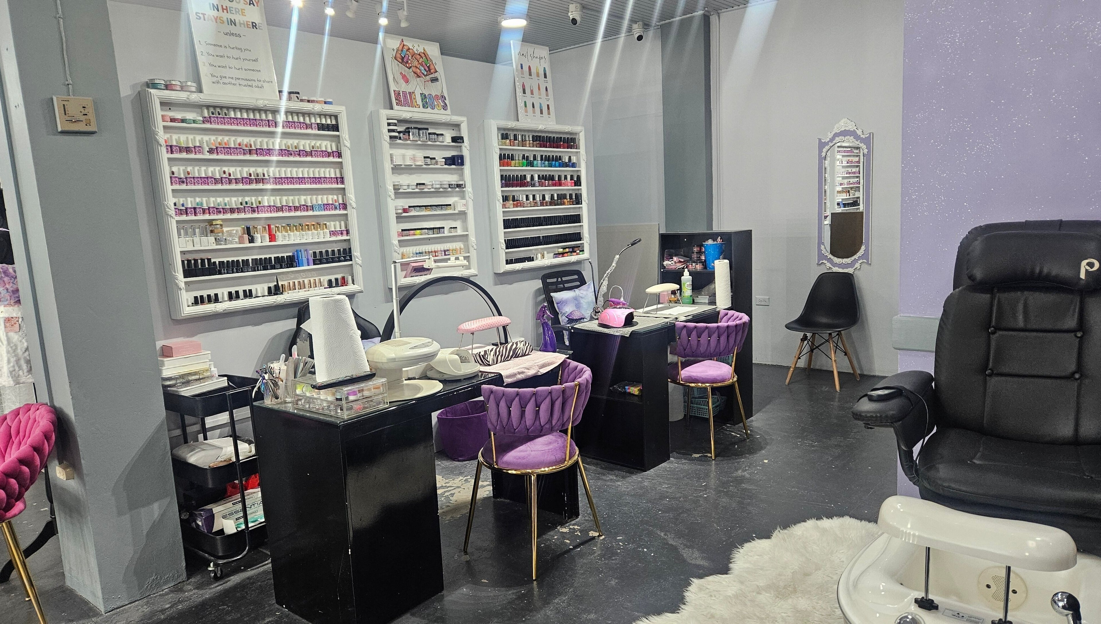 Purple Lily Beauty Esthetics Ltd nail salon interior in Saint Augustine, Tunapuna/piarco Regional Corporation, TT.