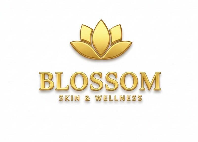 Blossom Skin & Wellness logo, featuring a golden lotus, located in Chaguanas, TT.