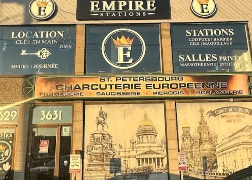 Empire Stations facade showcasing European deli near Beauté & Bien-Être Vivian, Longueuil, Québec, CA.