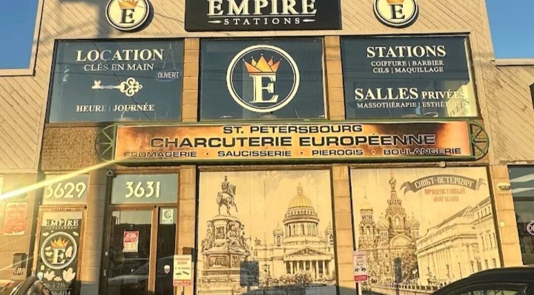 Empire Stations facade showcasing European deli near Beauté & Bien-Être Vivian, Longueuil, Québec, CA.