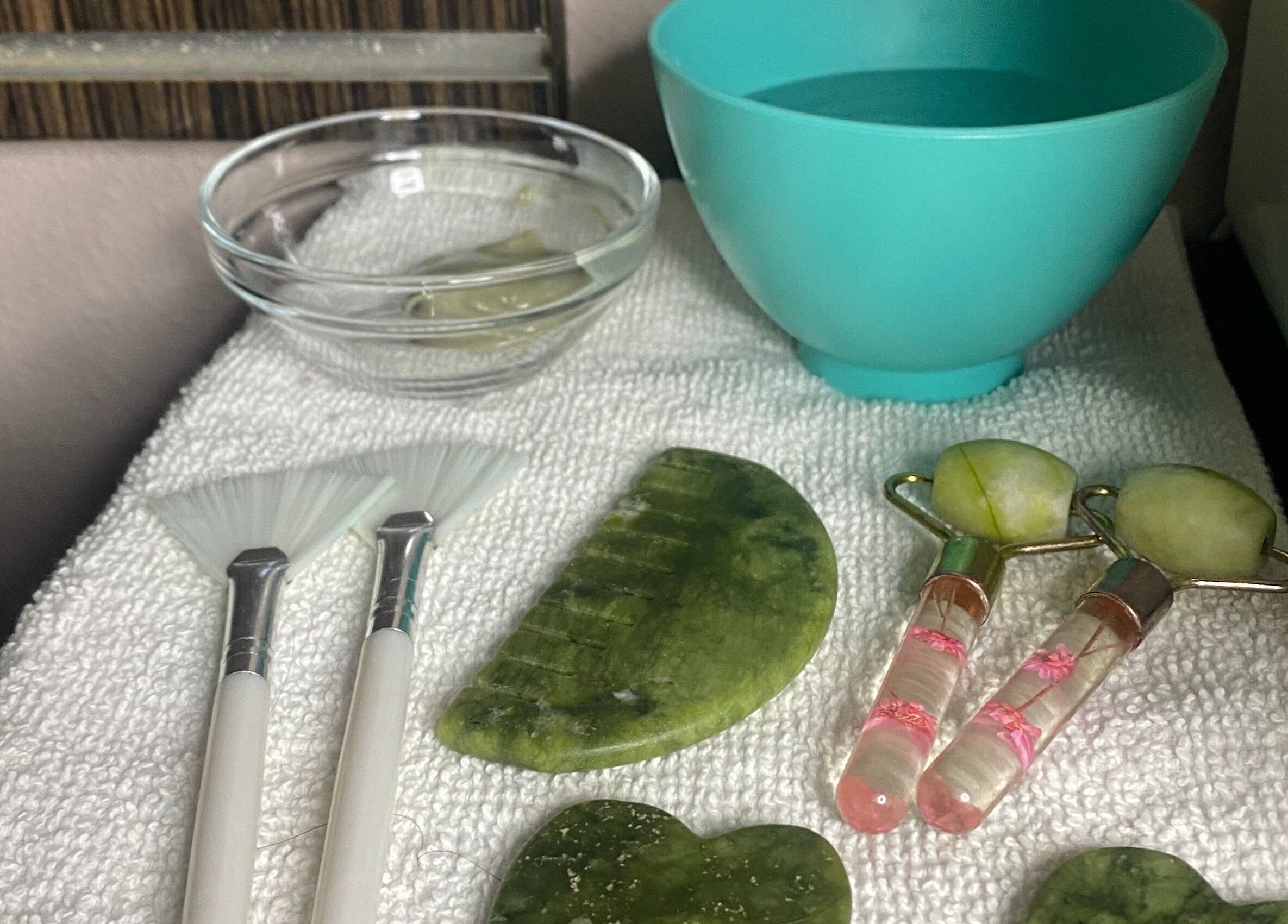 Beauty tools at Elevation Beauty Studios, Oshkosh, Wisconsin, US, showcasing relaxation and pampering.