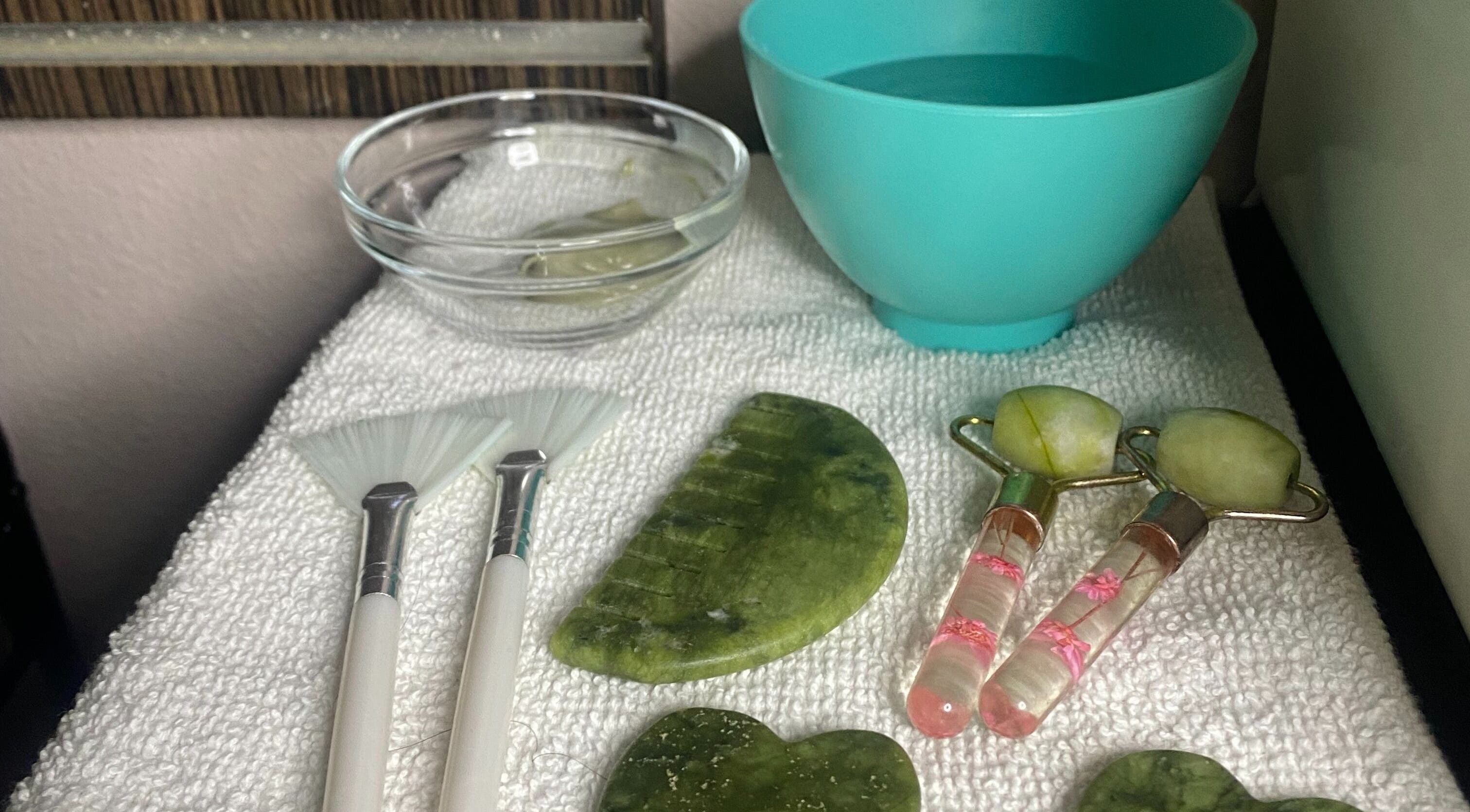 Beauty tools at Elevation Beauty Studios, Oshkosh, Wisconsin, US, showcasing relaxation and pampering.