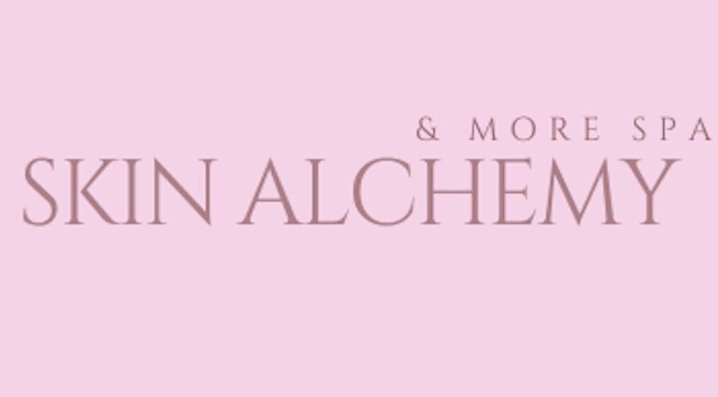Skin Alchemy & more spa logo in pink showcasing elegance and luxury, located in SA.