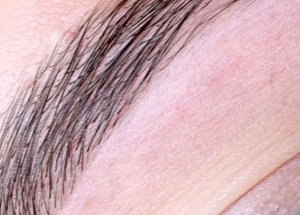Close-up of perfectly groomed eyebrow at Lush Nails & Beauty Bar, Southampton, England, GB.